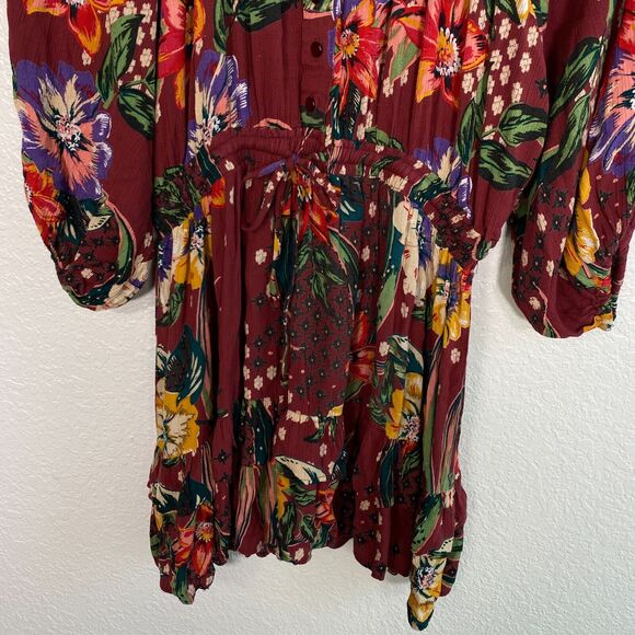 Gypsy Love Dress Women Large Floral Tiered Boho Summer Flowy Sundress Tie Waist - Picture 3 of 13